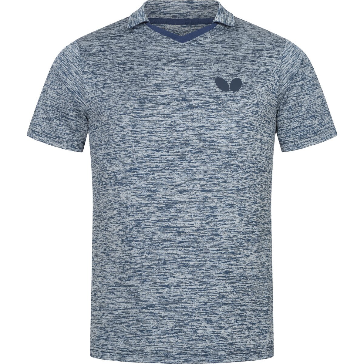 Butterfly Izumo Shirt: Front view of Blue Shirt